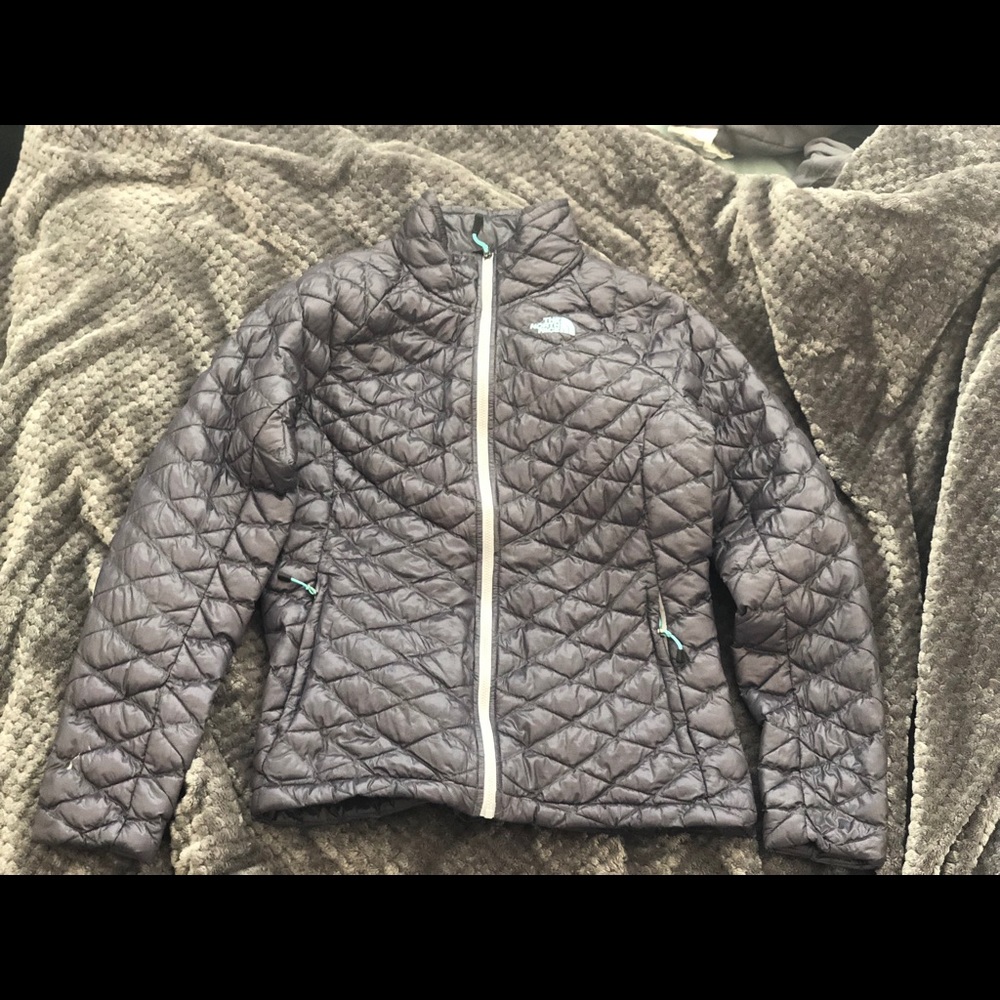 Purple/grey north face jacket